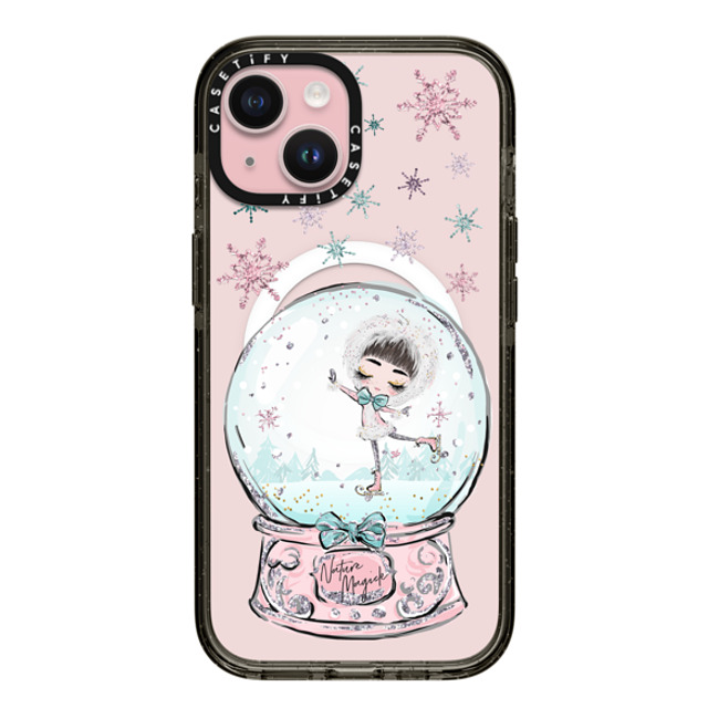 Nature Magick x CASETiFY iPhone 15 ケース Christmas,Portraiture ブラック インパクトケース MagSafe対応 Snow Globe Girl Ice Skating in Winter by Nature Magick Father's Day Nature Magick x CASETiFY iPhone 15 ケース Christmas,Portraiture ブラック インパクトケース MagSafe対応 Snow Globe Girl Ice Skating in Winter by Nature Magick Father's Day