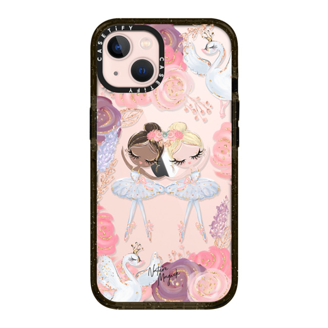 Nature Magick x CASETiFY iPhone 13 ケース ブラック インパクトケース Swan Lake Ballet Roses and Ballerinas by Nature Magick