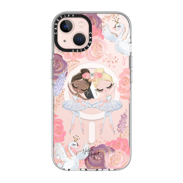 Nature Magick x CASETiFY iPhone 13 ケース クリア クリア ケース MagSafe対応 Swan Lake Ballet Roses and Ballerinas by Nature Magick