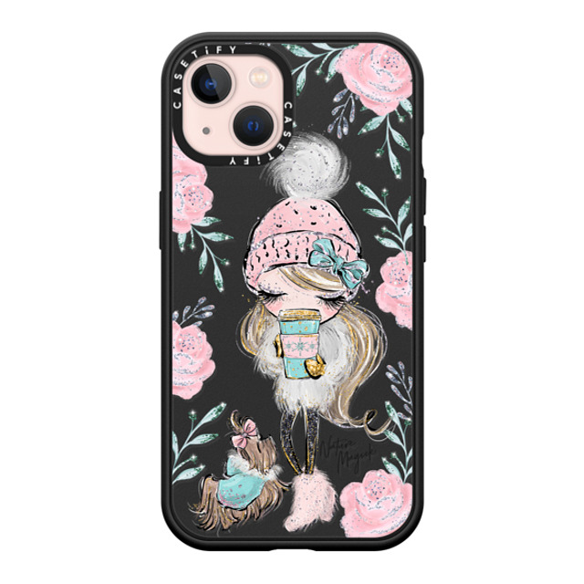 Nature Magick x CASETiFY iPhone 13 ケース マットブラック インパクトケース MagSafe対応 Best Friends on a Winter Walk - A Girl and Her Dog by Nature Magick