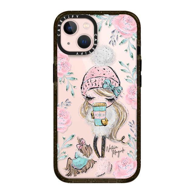 Nature Magick x CASETiFY iPhone 13 ケース ブラック インパクトケース Best Friends on a Winter Walk - A Girl and Her Dog by Nature Magick