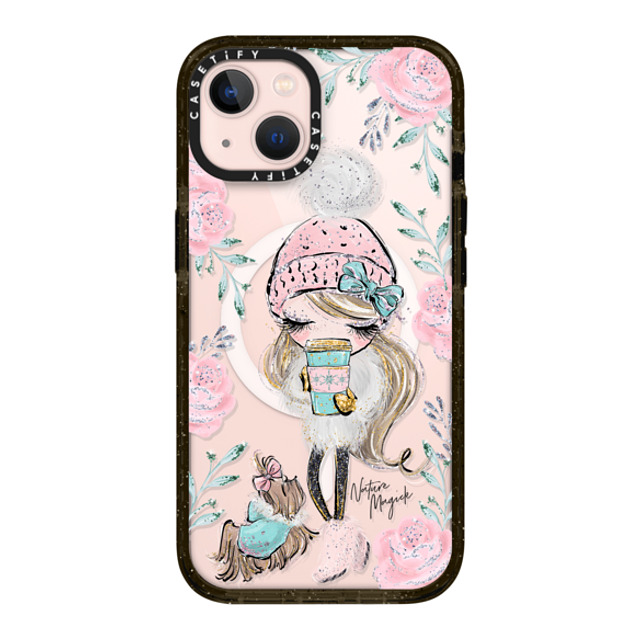 Nature Magick x CASETiFY iPhone 13 ケース ブラック インパクトケース MagSafe対応 Best Friends on a Winter Walk - A Girl and Her Dog by Nature Magick