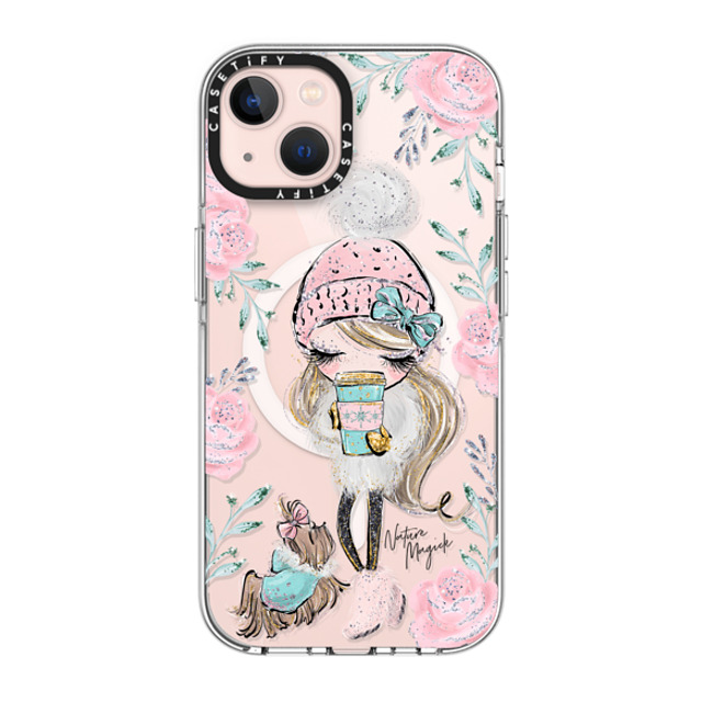 Nature Magick x CASETiFY iPhone 13 ケース クリア クリア ケース MagSafe対応 Best Friends on a Winter Walk - A Girl and Her Dog by Nature Magick