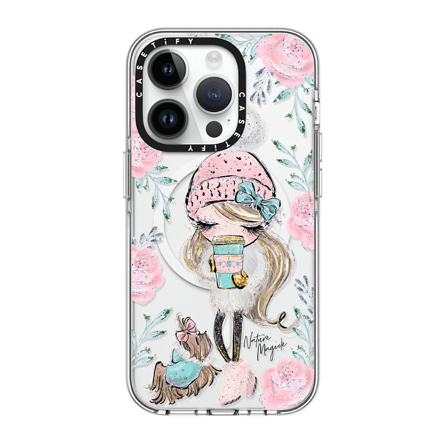 Nature Magick x CASETiFY iPhone 14 Pro ケース クリア クリア ケース MagSafe対応 Best Friends on a Winter Walk - A Girl and Her Dog by Nature Magick