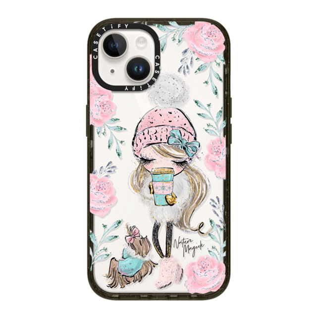 Nature Magick x CASETiFY iPhone 14 ケース ブラック インパクトケース Best Friends on a Winter Walk - A Girl and Her Dog by Nature Magick