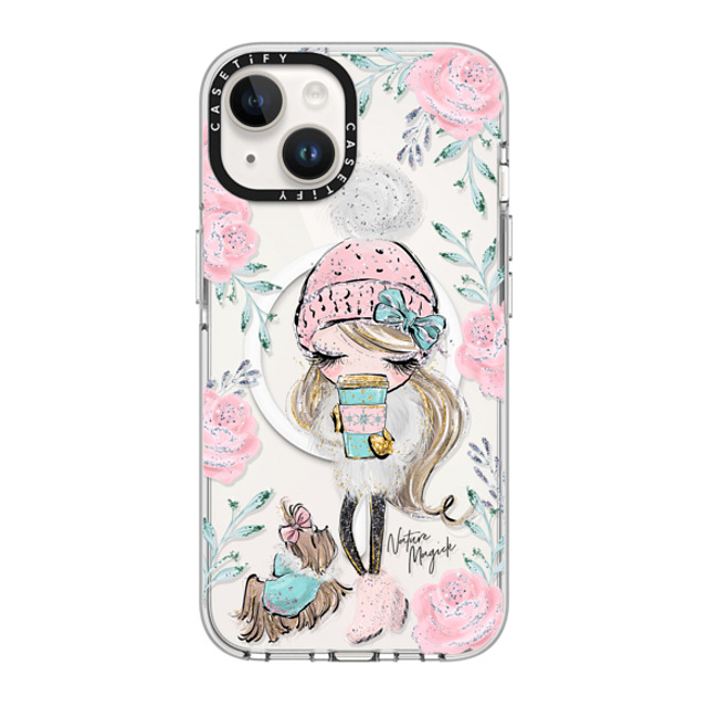 Nature Magick x CASETiFY iPhone 14 ケース クリア クリア ケース MagSafe対応 Best Friends on a Winter Walk - A Girl and Her Dog by Nature Magick