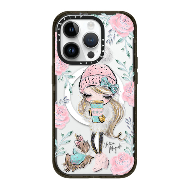 Nature Magick x CASETiFY iPhone 14 Pro ケース ブラック インパクトケース MagSafe対応 Best Friends on a Winter Walk - A Girl and Her Dog by Nature Magick