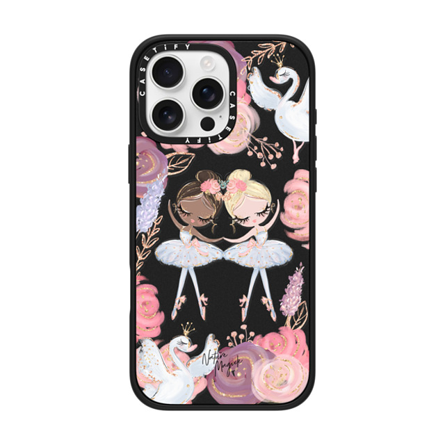 Nature Magick x CASETiFY iPhone 16 Pro Max ケース マットブラック インパクトケース MagSafe対応 Swan Lake Ballet Roses and Ballerinas by Nature Magick