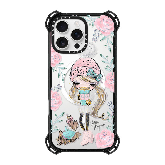 Nature Magick x CASETiFY iPhone 16 Pro Max ケース ブラック バウンスケース Best Friends on a Winter Walk - A Girl and Her Dog by Nature Magick