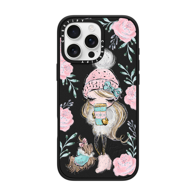 Nature Magick x CASETiFY iPhone 16 Pro Max ケース マットブラック インパクトケース MagSafe対応 Best Friends on a Winter Walk - A Girl and Her Dog by Nature Magick