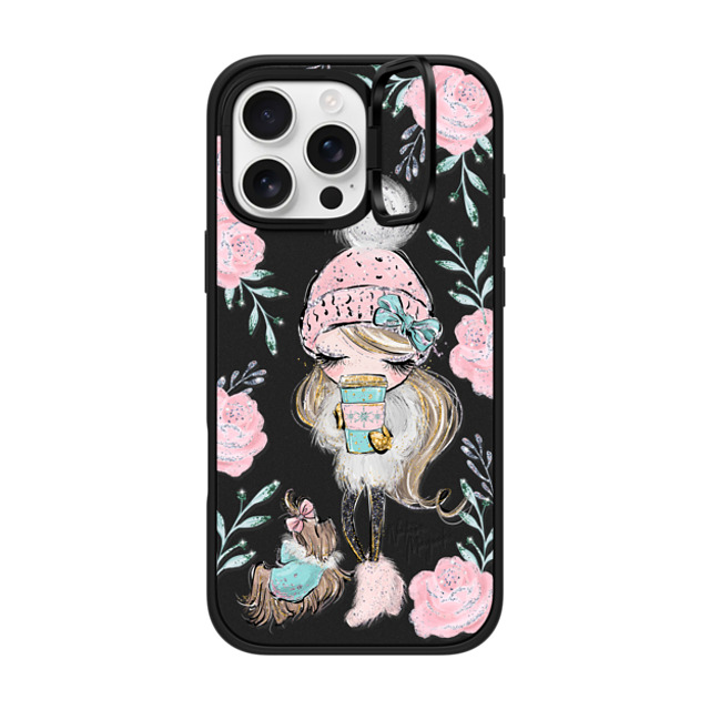 Nature Magick x CASETiFY iPhone 16 Pro Max ケース マットブラック インパクトリングスタンドケース MagSafe対応 Best Friends on a Winter Walk - A Girl and Her Dog by Nature Magick