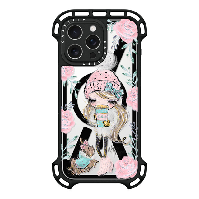 Nature Magick x CASETiFY iPhone 16 Pro Max ケース ブラック ウルトラ バウンスケース MagSafe対応 Best Friends on a Winter Walk - A Girl and Her Dog by Nature Magick