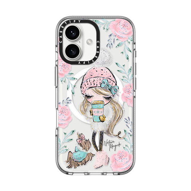 Nature Magick x CASETiFY iPhone 16 ケース クリア クリア ケース MagSafe対応 Best Friends on a Winter Walk - A Girl and Her Dog by Nature Magick
