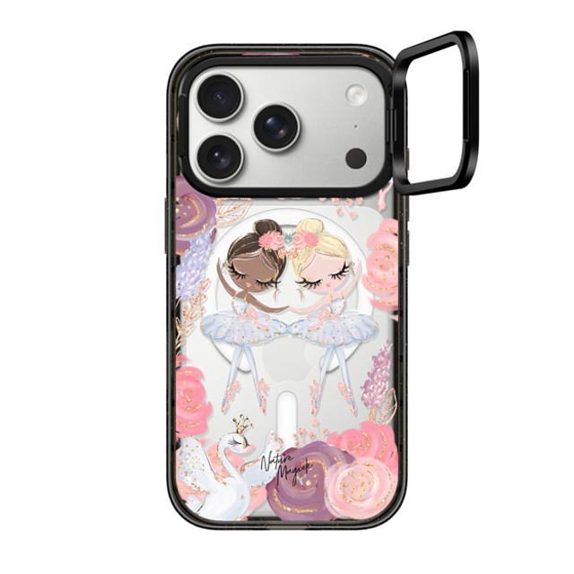Nature Magick x CASETiFY iPhone 17 Pro �P�[�X Floral �u���b�N �C���p�N�g�����O�X�^���h�P�[�X MagSafe�Ή� Swan Lake Ballet Roses and Ballerinas by Nature