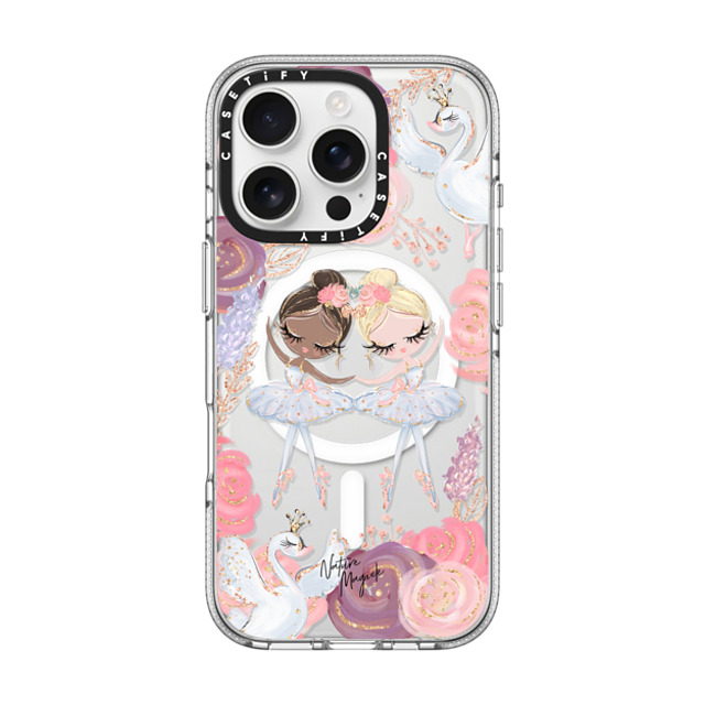 Nature Magick x CASETiFY iPhone 16 Pro ケース クリア クリア ケース MagSafe対応 Swan Lake Ballet Roses and Ballerinas by Nature Magick