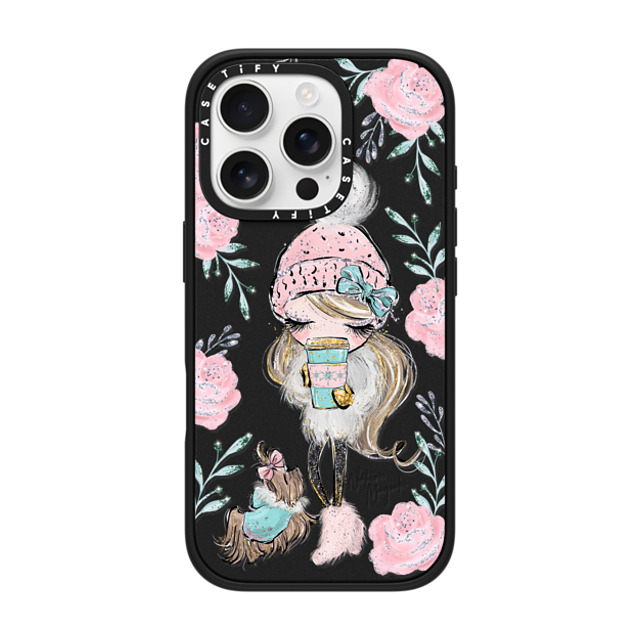 Nature Magick x CASETiFY iPhone 16 Pro ケース マットブラック インパクトケース MagSafe対応 Best Friends on a Winter Walk - A Girl and Her Dog by Nature Magick