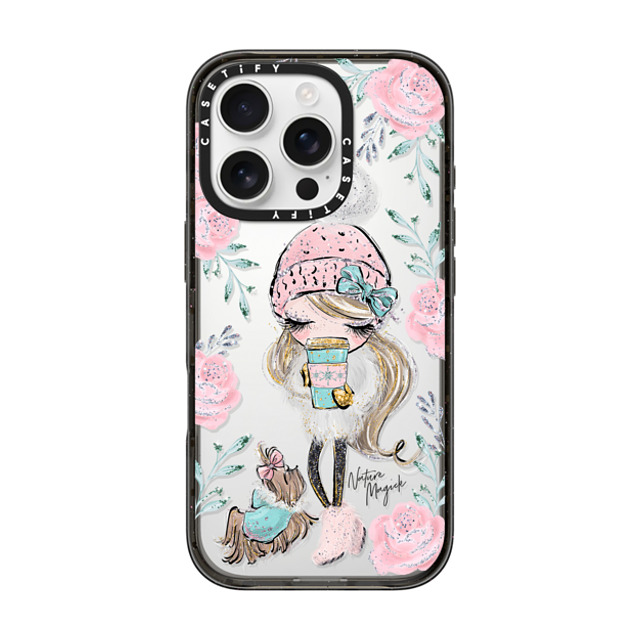 Nature Magick x CASETiFY iPhone 16 Pro ケース ブラック インパクトケース Best Friends on a Winter Walk - A Girl and Her Dog by Nature Magick