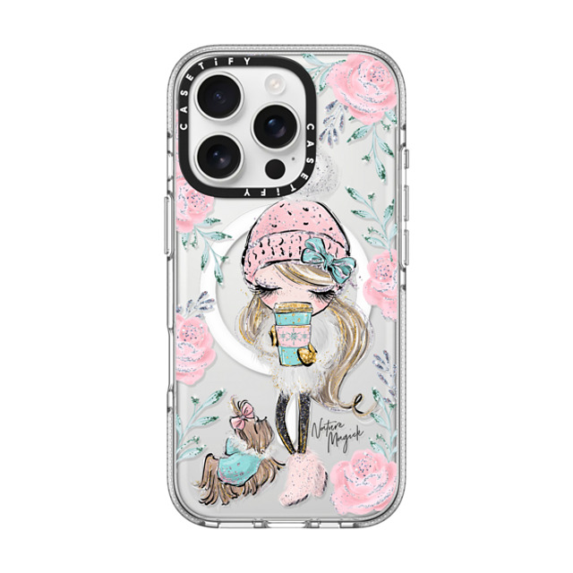 Nature Magick x CASETiFY iPhone 16 Pro ケース クリア クリア ケース MagSafe対応 Best Friends on a Winter Walk - A Girl and Her Dog by Nature Magick