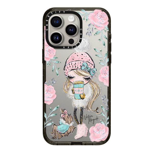 Nature Magick x CASETiFY iPhone 15 Pro Max ケース ブラック インパクトケース Best Friends on a Winter Walk - A Girl and Her Dog by Nature Magick