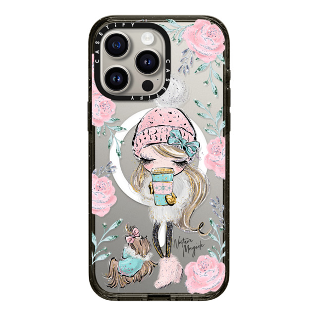 Nature Magick x CASETiFY iPhone 15 Pro Max ケース ブラック インパクトケース MagSafe対応 Best Friends on a Winter Walk - A Girl and Her Dog by Nature Magick