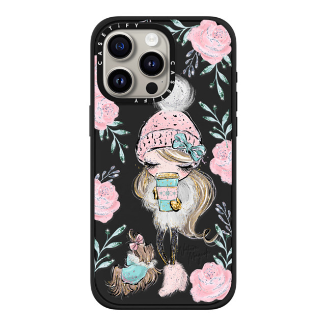 Nature Magick x CASETiFY iPhone 15 Pro Max ケース マットブラック インパクトケース MagSafe対応 Best Friends on a Winter Walk - A Girl and Her Dog by Nature Magick