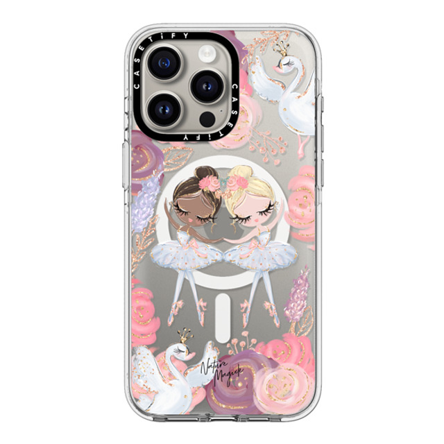 Nature Magick x CASETiFY iPhone 15 Pro Max ケース クリア クリア ケース MagSafe対応 Swan Lake Ballet Roses and Ballerinas by Nature Magick