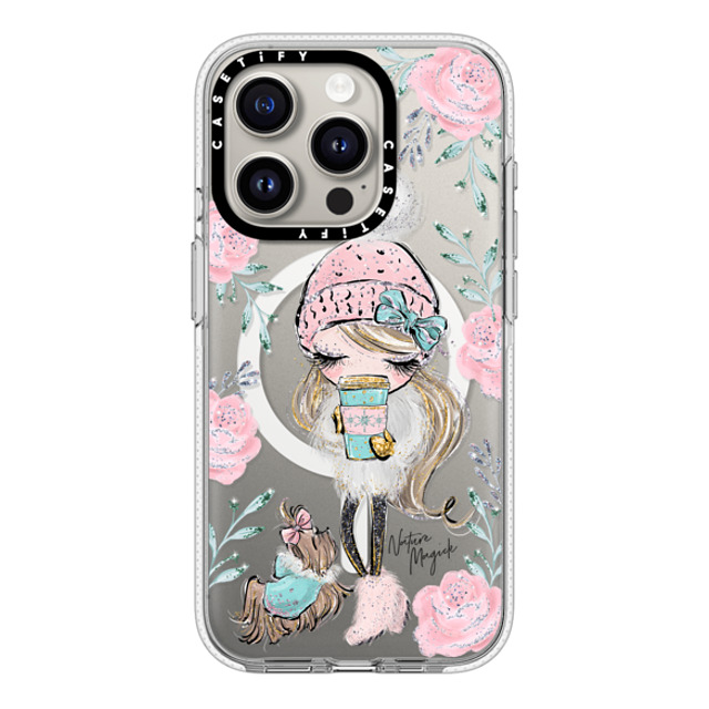 Nature Magick x CASETiFY iPhone 15 Pro ケース クリア クリア ケース MagSafe対応 Best Friends on a Winter Walk - A Girl and Her Dog by Nature Magick