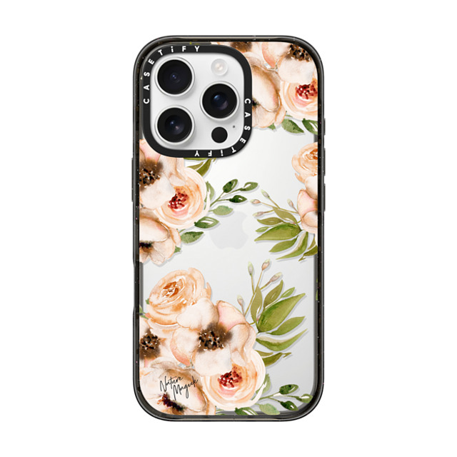 Nature Magick x CASETiFY iPhone 16 Pro Case ブラック インパクトケース Pretty Pink Roses Flower Rose Floral Watercolor Painting by Nature Magick Mother's Day Nature Magick x CASETiFY iPhone 16 Pro Case ブラック インパクトケース Pretty Pink Roses Flower Rose Floral Watercolor Painting by Nature Magick Mother's Day