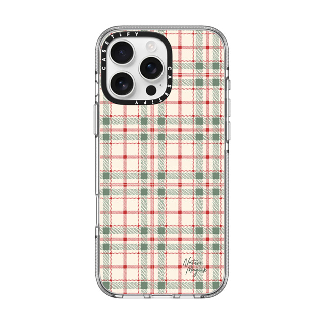 Nature Magick x CASETiFY iPhone 16 Pro Max ケース クリア クリア ケース MagSafe対応 Christmas Plaid Red and Green Holiday Pattern by Nature Magick