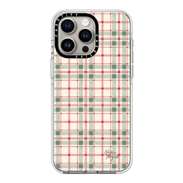 Nature Magick x CASETiFY iPhone 15 Pro Max ケース クリア クリア ケース MagSafe対応 Christmas Plaid Red and Green Holiday Pattern by Nature Magick