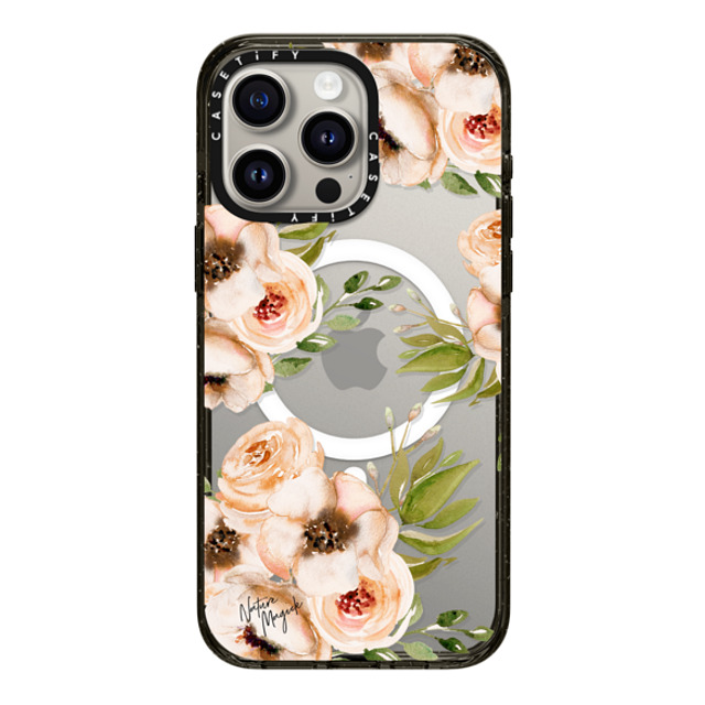 Nature Magick x CASETiFY iPhone 15 Pro Max Case Black Impact Case MagSafe Compatible Pretty Pink Roses Flower Rose Floral Watercolor Painting by Nature Magick Mother's Day Nature Magick x CASETiFY iPhone 15 Pro Max Case Black Impact Case MagSafe Compatible Pretty Pink Roses Flower Rose Floral Watercolor Painting by Nature Magick Mother's Day