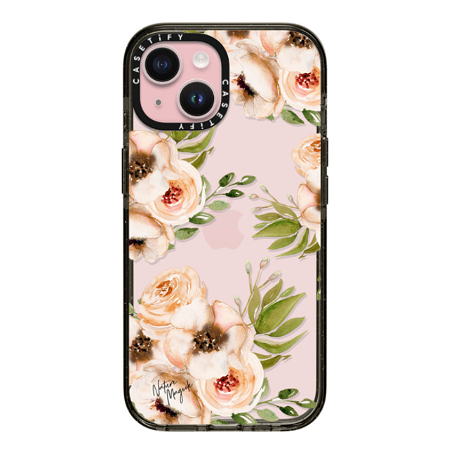Nature Magick x CASETiFY iPhone 15 Case Black インパクトケース Pretty Pink Roses Flower Rose Floral Watercolor Painting by Nature Magick Mother's Day Nature Magick x CASETiFY iPhone 15 Case Black インパクトケース Pretty Pink Roses Flower Rose Floral Watercolor Painting by Nature Magick Mother's Day