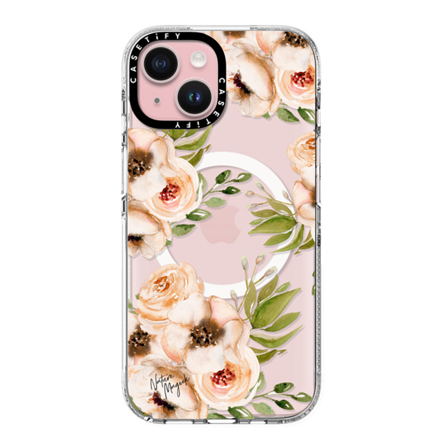 Nature Magick x CASETiFY iPhone 15 Case Clear Clear Case MagSafe Compatible Pretty Pink Roses Flower Rose Floral Watercolor Painting by Nature Magick Mother's Day Nature Magick x CASETiFY iPhone 15 Case Clear Clear Case MagSafe Compatible Pretty Pink Roses Flower Rose Floral Watercolor Painting by Nature Magick Mother's Day