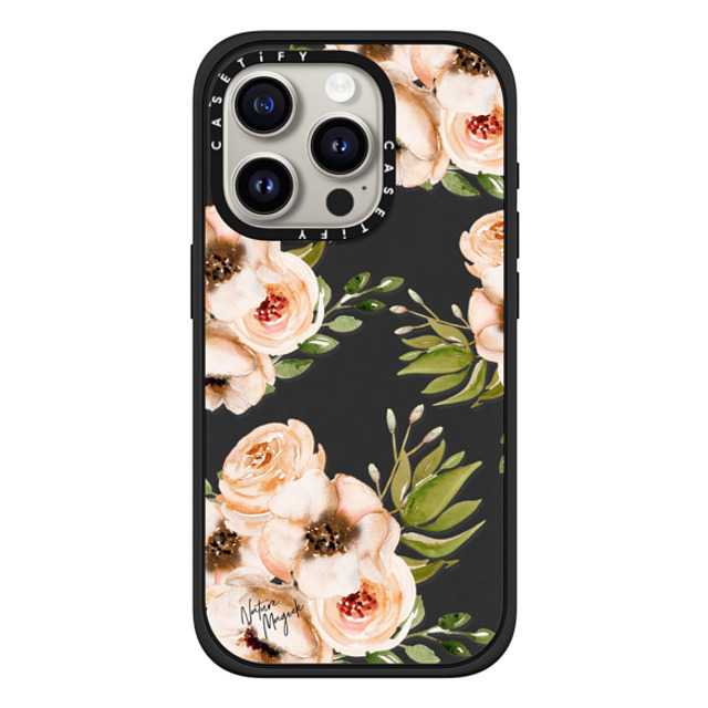 Nature Magick x CASETiFY iPhone 15 Pro Case マットブラック Impact Case MagSafe Compatible Pretty Pink Roses Flower Rose Floral Watercolor Painting by Nature Magick Mother's Day Nature Magick x CASETiFY iPhone 15 Pro Case マットブラック Impact Case MagSafe Compatible Pretty Pink Roses Flower Rose Floral Watercolor Painting by Nature Magick Mother's Day