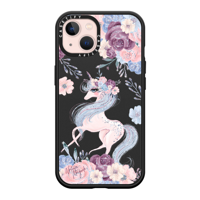 Nature Magick x CASETiFY iPhone 13 ケース マットブラック インパクトケース MagSafe対応 Winter Unicorn Floral by Nature Magick