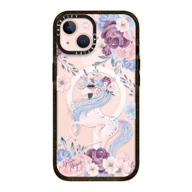 Nature Magick x CASETiFY iPhone 13 ケース ブラック インパクトケース MagSafe対応 Winter Unicorn Floral by Nature Magick