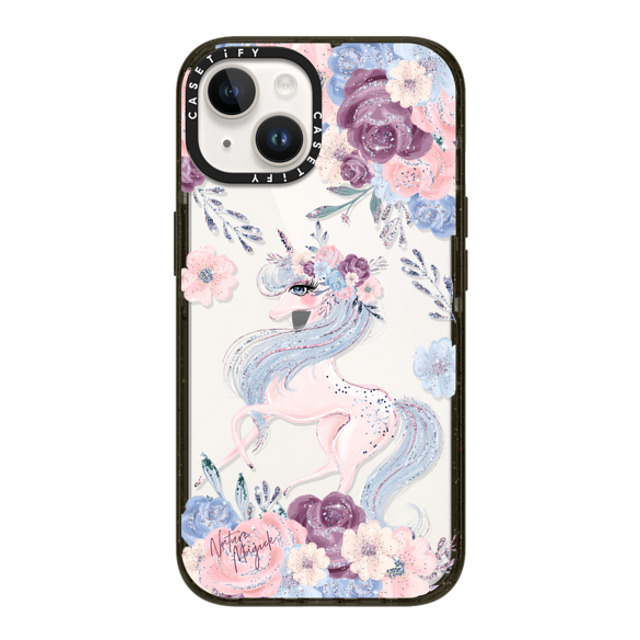 Nature Magick x CASETiFY iPhone 14 ケース ブラック インパクトケース Winter Unicorn Floral by Nature Magick