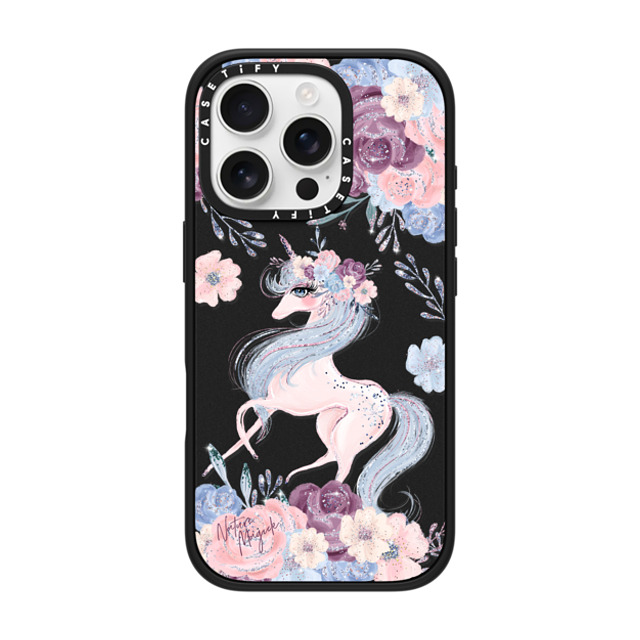 Nature Magick x CASETiFY iPhone 16 Pro ケース マットブラック インパクトケース Winter Unicorn Floral by Nature Magick