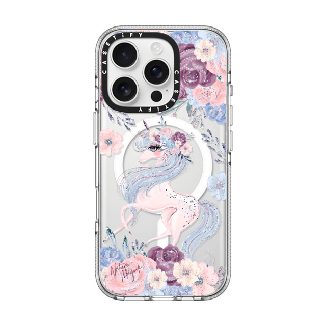 Nature Magick x CASETiFY iPhone 16 Pro ケース クリア クリア ケース MagSafe対応 Winter Unicorn Floral by Nature Magick