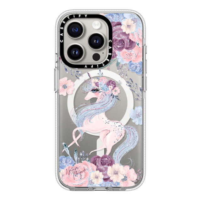 Nature Magick x CASETiFY iPhone 15 Pro ケース クリア クリア ケース MagSafe対応 Winter Unicorn Floral by Nature Magick