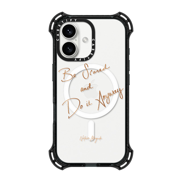 Nature Magick x CASETiFY iPhone 16 ケース ブラック バウンスケース Be Scared and Do It Anyway Quote Motivational Inspirational Positive Quotes Deep Bronze by Nature Magick