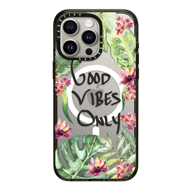 Nature Magick x CASETiFY iPhone 15 Pro Max Case Black Impact Case MagSafe Compatible Good Vibes Only Quote Inspirational Quotes Tropical Palm Leaves Flowers Black by Nature Magick Back to School Nature Magick x CASETiFY iPhone 15 Pro Max Case Black Impact Case MagSafe Compatible Good Vibes Only Quote Inspirational Quotes Tropical Palm Leaves Flowers Black by Nature Magick Back to School