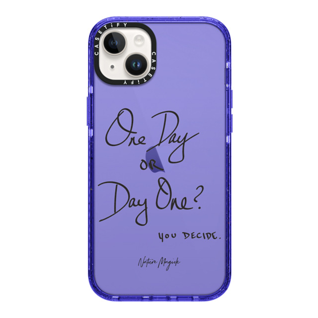 Nature Magick x CASETiFY iPhone 14 Plus Case Peri Purple インパクトケース One Day or Day One? You Decide Quote Motivational Inspirational Quotes Black by Nature Magick Mother's Day Nature Magick x CASETiFY iPhone 14 Plus Case Peri Purple インパクトケース One Day or Day One? You Decide Quote Motivational Inspirational Quotes Black by Nature Magick Mother's Day