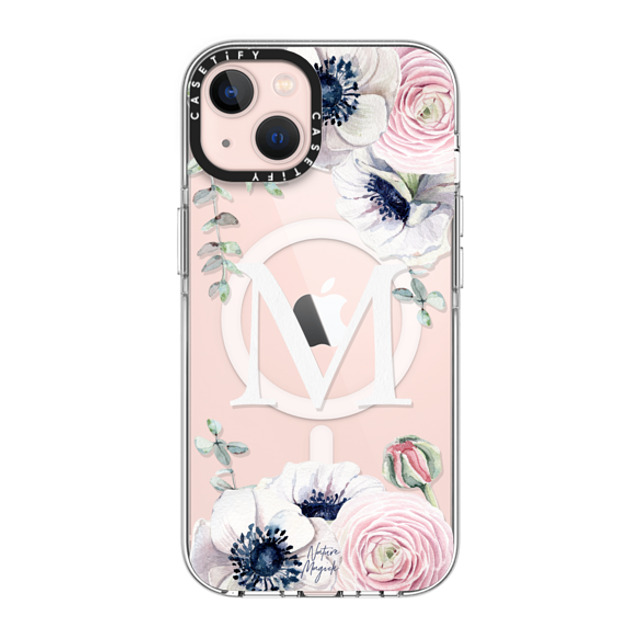 Nature Magick x CASETiFY iPhone 13 Case Floral クリア クリア ケース MagSafe対応 Flower Blossom Love Monogram by Nature Magick - Letter M Floral Flowers Initial Mother's Day Nature Magick x CASETiFY iPhone 13 Case Floral クリア クリア ケース MagSafe対応 Flower Blossom Love Monogram by Nature Magick - Letter M Floral Flowers Initial Mother's Day