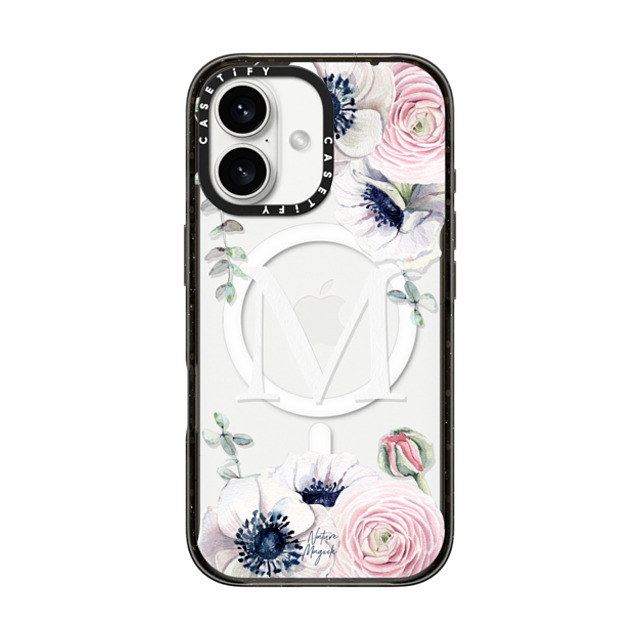 Nature Magick x CASETiFY iPhone 16 Case Floral Black Impact Case MagSafe Compatible Flower Blossom Love Monogram by Nature Magick - Letter M Floral Flowers Initial Mother's Day Nature Magick x CASETiFY iPhone 16 Case Floral Black Impact Case MagSafe Compatible Flower Blossom Love Monogram by Nature Magick - Letter M Floral Flowers Initial Mother's Day