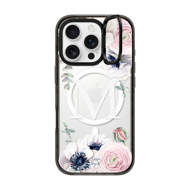 Nature Magick x CASETiFY iPhone 16 Pro Case Floral Black インパクトリングスタンドケース MagSafe対応 Flower Blossom Love Monogram by Nature Magick - Letter M Floral Flowers Initial Mother's Day Nature Magick x CASETiFY iPhone 16 Pro Case Floral Black インパクトリングスタンドケース MagSafe対応 Flower Blossom Love Monogram by Nature Magick - Letter M Floral Flowers Initial Mother's Day