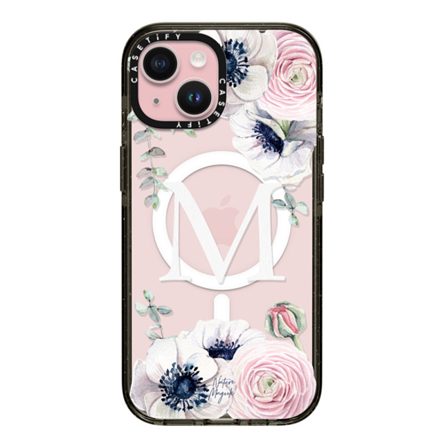 Nature Magick x CASETiFY iPhone 15 Case Floral Black Impact Case MagSafe Compatible Flower Blossom Love Monogram by Nature Magick - Letter M Floral Flowers Initial Mother's Day Nature Magick x CASETiFY iPhone 15 Case Floral Black Impact Case MagSafe Compatible Flower Blossom Love Monogram by Nature Magick - Letter M Floral Flowers Initial Mother's Day