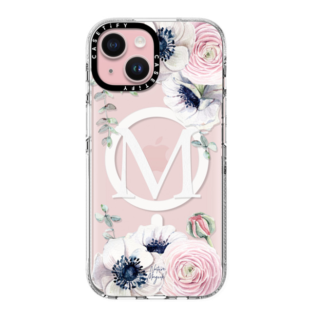 Nature Magick x CASETiFY iPhone 15 Case Floral クリア クリア ケース MagSafe対応 Flower Blossom Love Monogram by Nature Magick - Letter M Floral Flowers Initial Mother's Day Nature Magick x CASETiFY iPhone 15 Case Floral クリア クリア ケース MagSafe対応 Flower Blossom Love Monogram by Nature Magick - Letter M Floral Flowers Initial Mother's Day