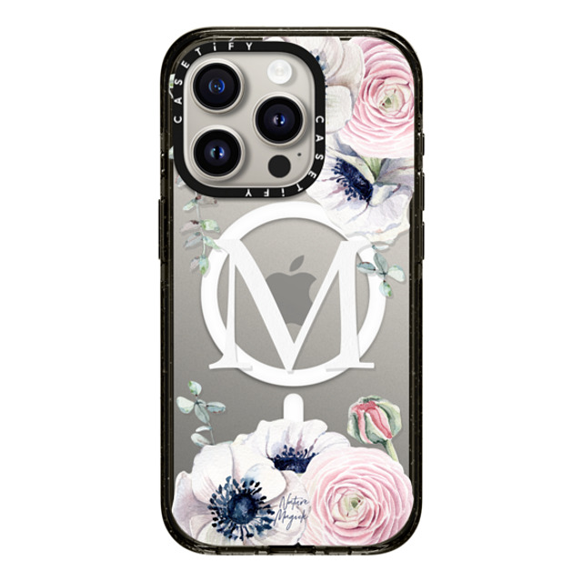 Nature Magick x CASETiFY iPhone 15 Pro Case Floral Black Impact Case MagSafe Compatible Flower Blossom Love Monogram by Nature Magick - Letter M Floral Flowers Initial Mother's Day Nature Magick x CASETiFY iPhone 15 Pro Case Floral Black Impact Case MagSafe Compatible Flower Blossom Love Monogram by Nature Magick - Letter M Floral Flowers Initial Mother's Day