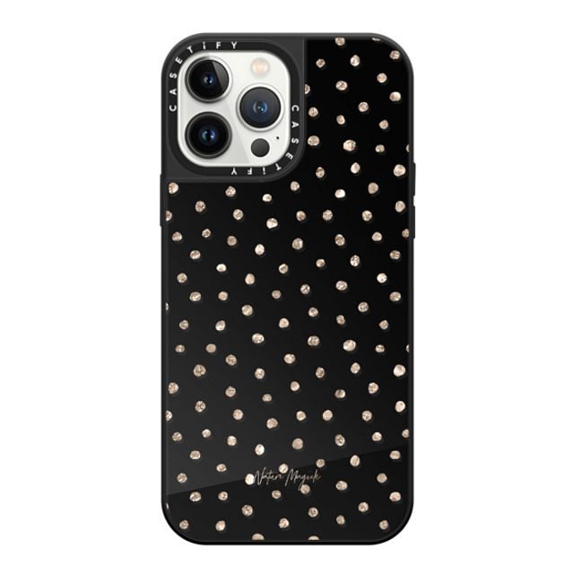 Nature Magick x CASETiFY iPhone 13 Pro Max Case Black on Black ミラーケース MagSafe対応 Girly Gold Dots by Nature Magick - Shimmery Gold Glitter Polka Dot + Clear Back to School Nature Magick x CASETiFY iPhone 13 Pro Max Case Black on Black ミラーケース MagSafe対応 Girly Gold Dots by Nature Magick - Shimmery Gold Glitter Polka Dot + Clear Back to School